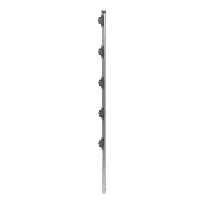 Poste de Paso para Cerca Electrificada / 1.2 m (3.9 ft) / Tubo Galvanizado Cal. 18 / 1" Diámetro / 5 Aisladores / Fijación en Concreto