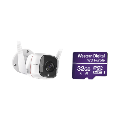 Kit de Cámara IP Wi-Fi / 2 Megapixel / Full HD 1080p / Audio Bidireccional / Detección de Movimiento / Micro SD 32 GB