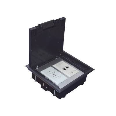 Caja de Piso / 2 Módulos Universales / ABS y Acero Galvanizado / 1.957 kg / EIA/TIA-569-A