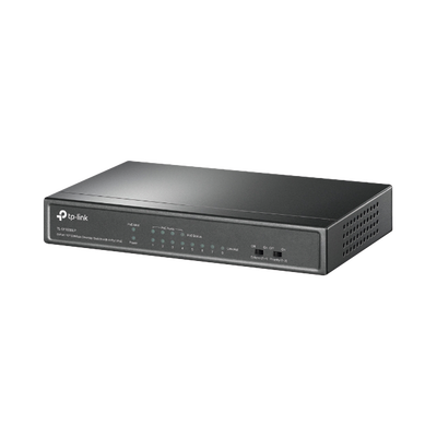 Switch PoE No Administrable / 8 puertos 10/100 Mbps / 4 puertos PoE 802.3af / Presupuesto 41 W / Extensión PoE hasta 250 m / 0.56 x 0.32 x 0.09 pies