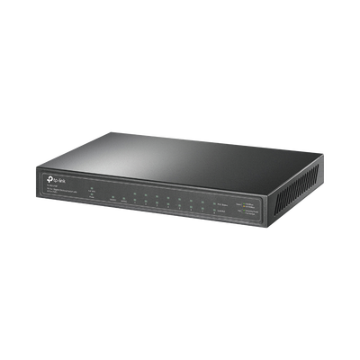 Switch PoE+ / 8 Puertos Gigabit PoE+ / 1 Puerto Gigabit Uplink / 1 Puerto SFP / 63W PoE Total / 20 Gbps