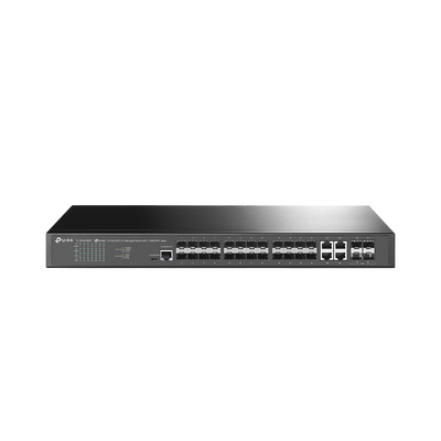 Switch de Fibra Óptica L2+ / 24 Puertos SFP 1GE / 4 Puertos Combinados SFP+/RJ45 / 128 Gbps / 95.23 Mpps / Gestión Centralizada / IPv6 / IGMP Multicast