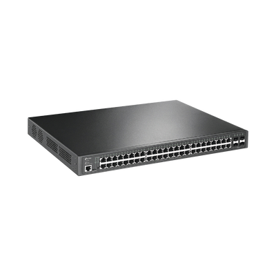 Switch PoE+ L2+ / 48 Puertos Gigabit / 4 SFP 1G / Presupuesto PoE 384W / Rendimiento 104 Gbps / Montaje en Rack