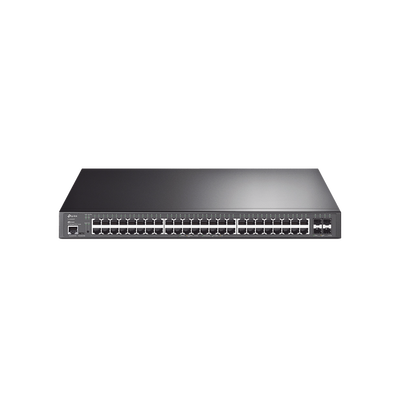 Switch L2+ PoE+ / 48 Puertos Gigabit PoE+ / 4 Puertos SFP+ 10G / Presupuesto PoE 500W / Rendimiento 176 Gbps / Montaje en Rack