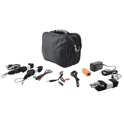 Kit de Accesorios para Probador de Video / Maleta y Cinturón / Cable BNC 30 cm / Fuente 12VDC 2A / Soporte RS485 / Puntas Multímetro / Audio 3.5mm