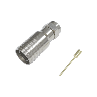 Conector F Macho / Plegable / 75 Ohm / Para Cable RG-11 / Rango -20°C a 80°C / Cuerpo Bronce-Niquelado