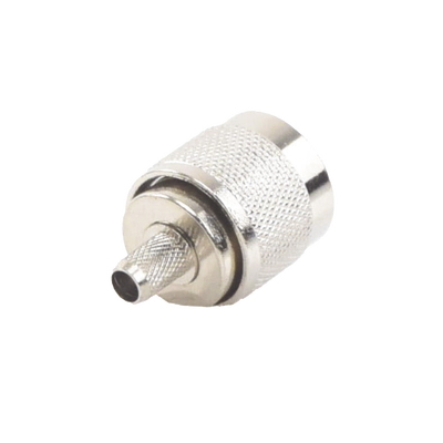 Conector N Macho / Anillo Plegable / 75 Ohm / RG-59 / Níquel-Oro-Teflón / Montaje en Línea