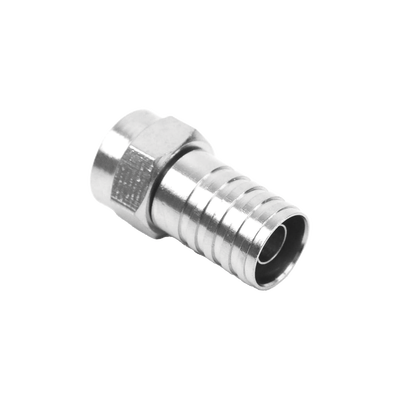 Conector F Macho / Doble Blindaje Plegable / RG-59 / Bronce Niquelado / Contacto Oro / 1.64 ft Equivalente