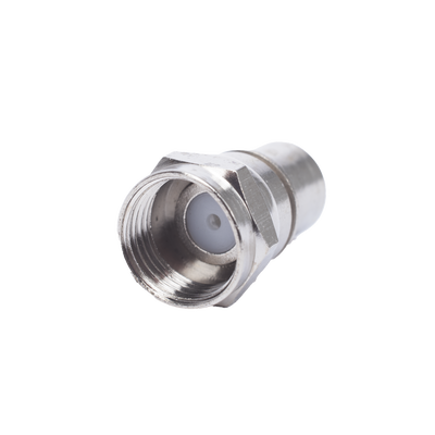 Conector F Macho / Plegable con PIN / Cable RG-6 / Cuerpo Bronce Niquelado / Contacto Oro / Aislante Teflón