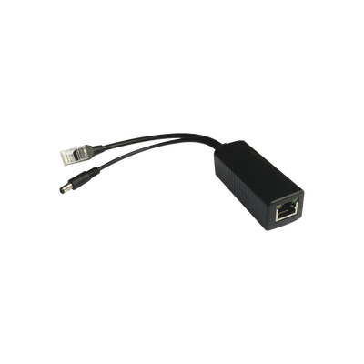 Divisor PoE Pasivo / 48-55 Vcc a 12 Vcc / 2 A / 10/100 Mbps / Alcance 120 m (393.7 ft) / Aislado / IEEE 802.3af