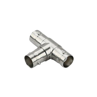 Adaptador Coaxial en T / Triple BNC Hembra / 75 Ohm / Níquel-Oro-PTFE / 14.5 x 23.7 x 33.0 mm