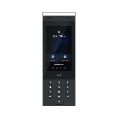 UniFi Intercom para interior/exterior IP65, Lector NFC y QR / Pantalla táctil 7", cámara, bocina y micrófono, sensor de movimiento, funciona con UniFi Access