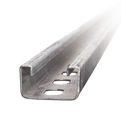 Unicanal perforado / 4x2 U30 / 3000 mm (9.84 ft) / Acero al carbón calibre 16 y 12 / Electro zinc 15-20 μm / ASTM y NF