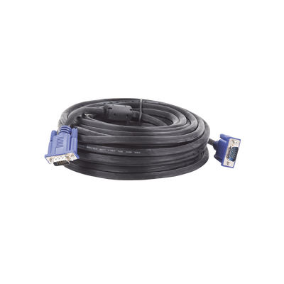 Cable Extensor VGA / 15 m (49.2 ft) / Full HD 1920x1080p / Conector HD15 Macho a Macho / Blindaje Aluminio y Malla Trenzada / CCTV y Videovigilancia