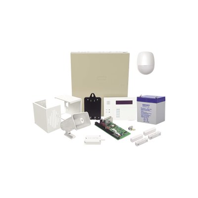 Kit Panel de Alarma Cableado / 40 Zonas Inalámbricas / 8 Teclados / 250 Eventos en Memoria / 3 Particiones / Automatización Integrada