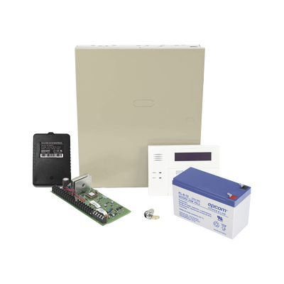 Kit Panel de Alarma / 48 Zonas / Monitoreo IP y 4G / Encriptación AES / Particiones / Control de Acceso / Gabinete con Batería 9Ah