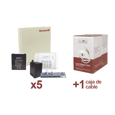 Kit de paneles de alarma / IP y 4G LTE / 40 zonas inalámbricas / 8 zonas cableadas / Cable 305 m (1000 ft)