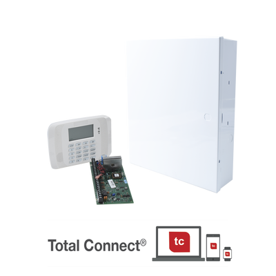 Sistema de Alarma de 8 Zonas con Teclado LCD Alfanumerico y Receptor Inalambrico para 40 Sensores