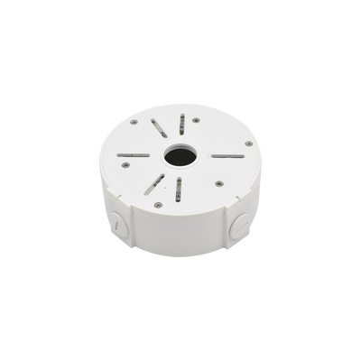 Caja de Conexiones Universal / Uso en Interior / Aleación de Aluminio / Color Blanco / Ø146mm x 56mm / Compatible con Bala-Domo-Turret