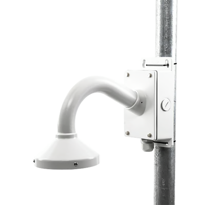 Montaje Universal de Pared / Cuello de Ganso Anti-Retorno / Caja de Conexiones Exterior / Carga 4.5 kg / Aluminio Blanco
