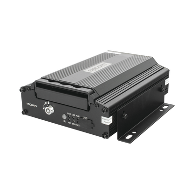 DVR Móvil / 4 Canales AHD 2 Megapixel + 1 Canal IP / H.265 / Chip IA Embebido / ADAS y DSM / 4G / WiFi / GPS / HDD hasta 2 TB / -40 °C a 70 °C (-40 °F a 158 °F)