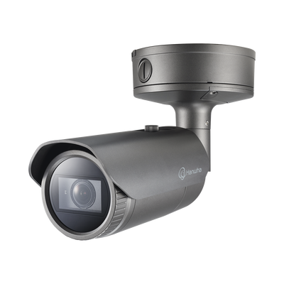 Cámara IP Bala Antivandálica 4K / Lente Motorizado 2.8-8.4mm / IR 164 pies / WDR 150dB / H.265 & WiseStream II