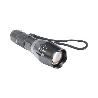 Linterna LED Táctica / 800 Lúmenes / IPX4 / Zoom Ajustable / Doble Alimentación / Aluminio