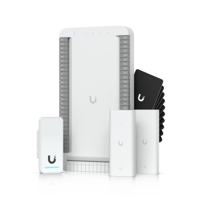 Kit de Control de Acceso para Elevador / Hasta 18 Pisos / PoE++ / 4 Puertos Gigabit / Hub + Lector G2 + 2 Extensores PoE / 10 Tarjetas de Acceso / Interior y Exterior