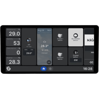 Panel de Control Inteligente para Hogar / Pantalla Táctil 6,95 pulgadas / Resolución 1440 x 720 px / S.O. Android/ Wi-Fi / Bluetooth 5 / Sensor de Luz y Proximidad