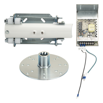 Kit de Instalación Abatible / Brazos Octagonales y Redondos / Soporte Sensores de Borde / Aluminio Resistente / Compatibilidad Múltiples Barreras