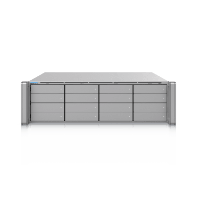 NVR Empresarial / 3U Rack / 16 Bahías HDD/SSD / 300 Cámaras 4K / 2 Puertos 25G SFP28 / Redundancia de Energía Hot-Swap