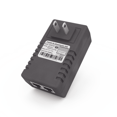 Inyector PoE de Pared / 48 Vcc / 0.5 A / 24 W / Doble Puerto RJ45 / Protección Integrada OV-OC-SC-UV / -25°C a 65°C