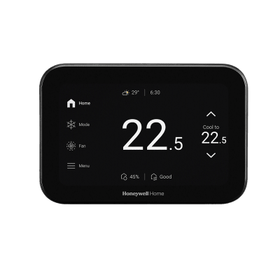 Termostato Inteligente / Pantalla Táctil 5" (12.7 cm) / 4H-2C Bomba de Calor / 3H-3C Convencional / Sensores IAQ / Wi-Fi + Bluetooth + Matter + Redlink / Control Video Doorbell