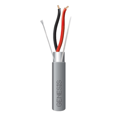 Cable de control / 2x18 AWG / 152 m (500 pies) / Blindado / Riser / Gris / Audio, control de acceso y automatización