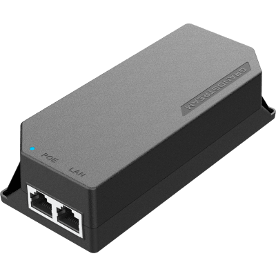 Inyector PoE / 30W / MultiGigabit 2.5Gbps / IEEE 802.3af/at/bt / 54VDC / 100~240VAC / 0°C a 45°C / Certificaciones FCC, CE, RCM, IC