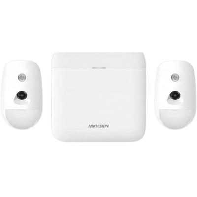 Kit de Alarma Inalámbrica / 48 Zonas / 2 PIRCAM con Videoverificación / Batería de Respaldo 12 h / Inmunidad a Mascotas 30 kg / Comunicación 433 MHz