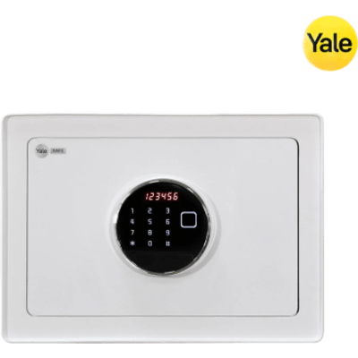 Caja Fuerte Electrónica / Apertura Biométrica, Código y Llave / Puerta Acero 4 mm / 2 Bulones 20 mm / 50 Huellas / Alarma Intrusión / Luz Interna LCD