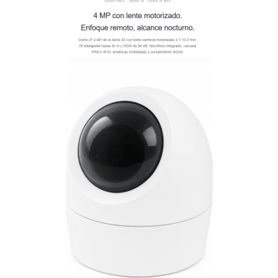 Domo IP / 4 Megapixel / Lente Motorizado 2.7-13.5 mm / IR 40 m (131.2 ft) / WDR 90 dB / IP66 IK10 / PoE