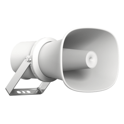 Bocina IP Tipo Trompeta / 25 Watts / PoE / Anti-corrosión / IK10 / Entrada de Alarma / TTS / SPL 124 dB @ 1 m