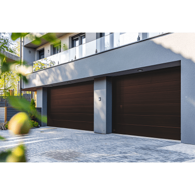 Sección para puerta de Garage / Lisa / Imitacion Madera / BLACK WALNUT/ Para GARAGE208B / Estilo Americana.