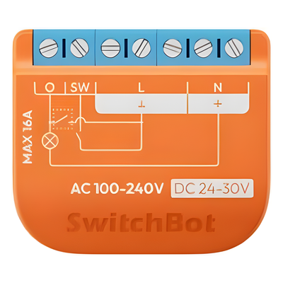 Interruptor Inteligente / Control On-Off / Medición de Consumo / Wi-Fi + BLE / AC 16 A / DC 10 A / Matter / 42x36x16 mm