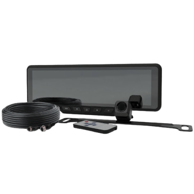 Sistema alambrico de reversa con camara y monitor de 9 pulgadas, Incluye cámara para placa de 170°