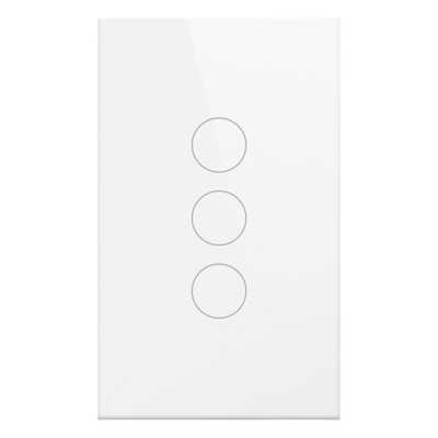 Interruptor Inteligente Wi-Fi / 3 Circuitos / 100V-250V / 2.4 GHz / Control por Voz / Panel de Vidrio Templado