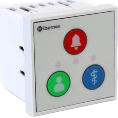 Módulo de 3 Botones para Empotrar / Lector RFID 125KHz Integrado / Teclas Iluminadas Roja, Verde y Azul / Realimentación Táctil y Audible / Comunicación RS485 / Membrana Protectora Sanitaria