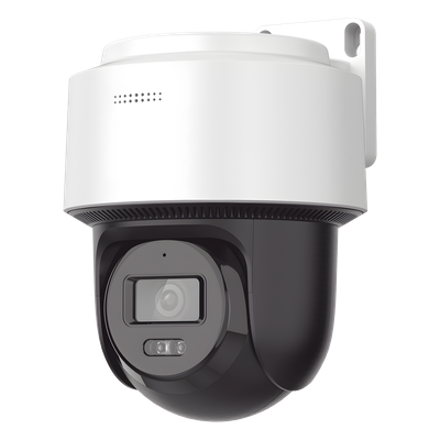 Cámara Domo PT IP / 4 Megapixel / Lente 4 mm / Dual Light 30 m (98.4 ft) / Autoseguimiento Humanos / PoE+ / Audio Bidireccional / IP66