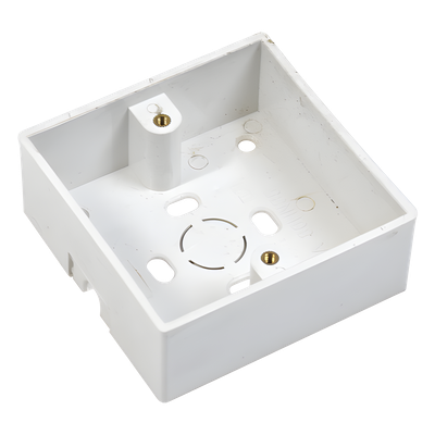 Caja de Montaje para Botón de Salida / 86 x 86 mm / Profundidad 25 mm / Plástico ABS / 0.05 kg