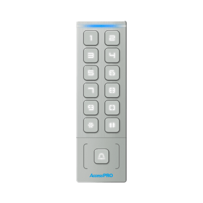 Teclado Autónomo / Diseño Slim Metálico / 1000 Tarjetas y Contraseñas /  Exterior IP65 / Lector de Tarjetas Prox EM / Salida Wiegand