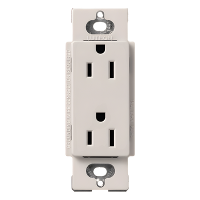 Contacto Dúplex Decorativo / 15 A / 125 V / Diseño Sin Tornillos Visibles / Acabado Biscuit / Compatible Línea Claro