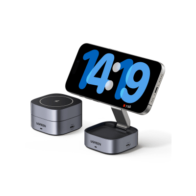 Cargador Inalámbrico 2 en 1 / 25W Total / Carga Simultánea iPhone y Smartwatch / USB-C 20W + USB 5W / Compatible MagSafe