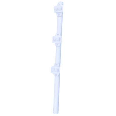 Poste de Paso / Tubo de Acero Galvanizado / Diámetro 1" / Longitud 75 cm (2.46 ft) / 3 Aisladores / Pintura Blanca / Peso 0.5 kg